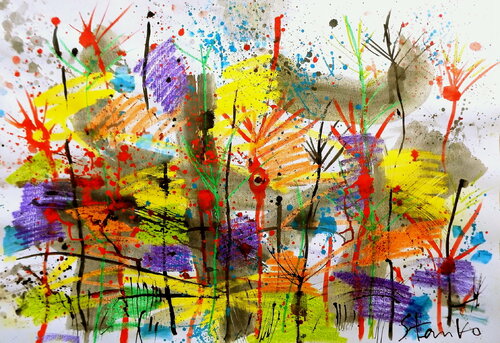 Landscaping on Jazz-XCVII by Stanislav Bojankov, Work on Paper for Sale on Singulart