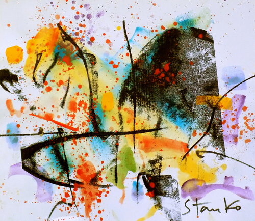 Abstract landscape-XII van Stanislav Bojankov, Schilderij te koop op Singulart