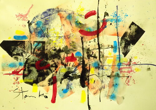 Abstract landscape-VIII di Stanislav Bojankov, Pittura in vendita su Singulart