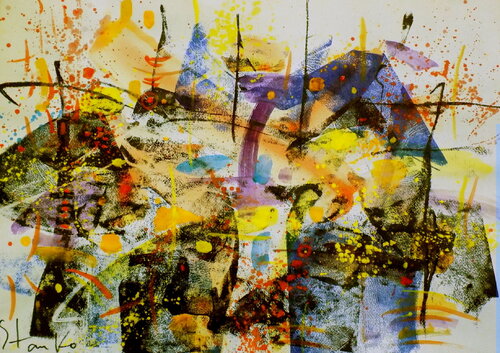 Abstract landscape-XIX van Stanislav Bojankov, Schilderij te koop op Singulart