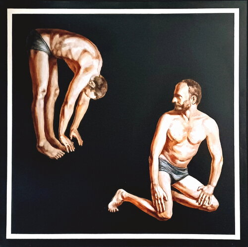 Double portrait-I(The Pollock-Krasner Foundation Grant,New York,2003) van Stanislav Bojankov, Schilderij te koop op Singulart