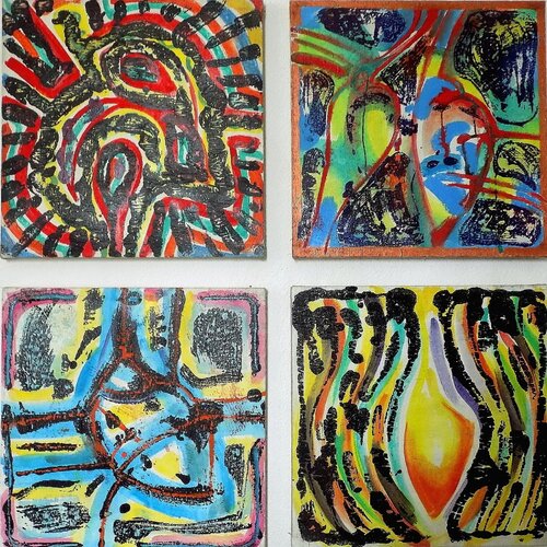 Abstract (four hearts)-III van Stanislav Bojankov, Schilderij te koop op Singulart