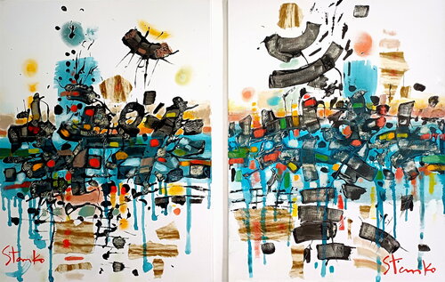 Abstract vision(diptych) von Stanislav Bojankov, Malerei kaufen auf Singulart
