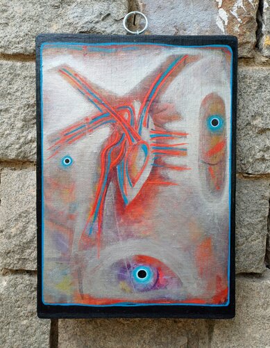 Composition with heart-IX van Stanislav Bojankov, Schilderij te koop op Singulart
