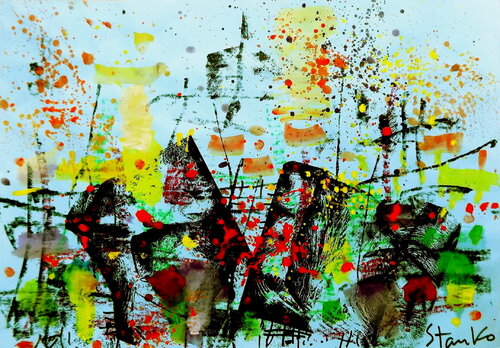 Landscaping on Jazz-LVII par Stanislav Bojankov, Peinture en vente sur Singulart