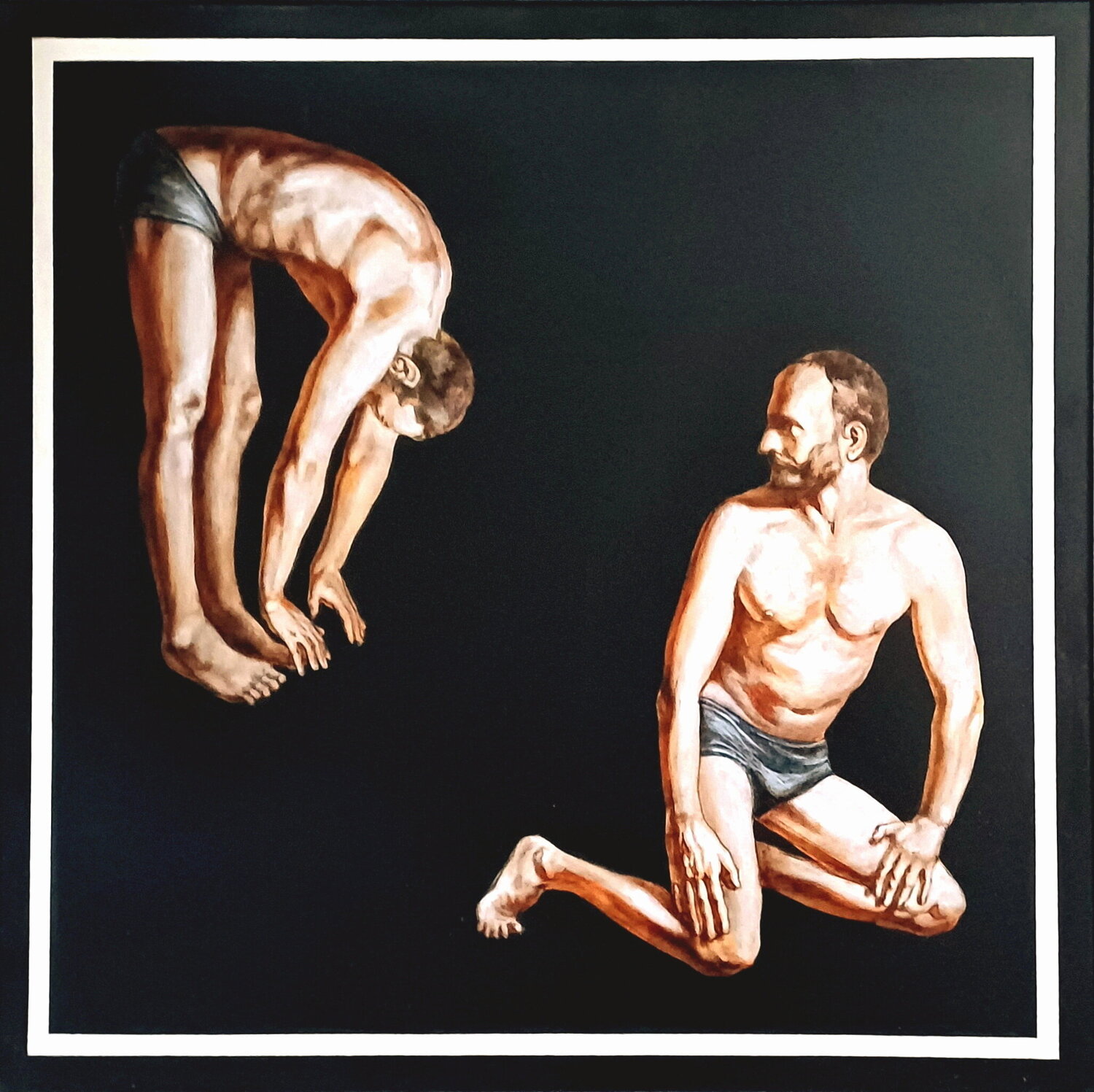 Double portrait-I(The Pollock-Krasner Foundation Grant,New York,2003) Stanislav Bojankov Peinture originale à vendre