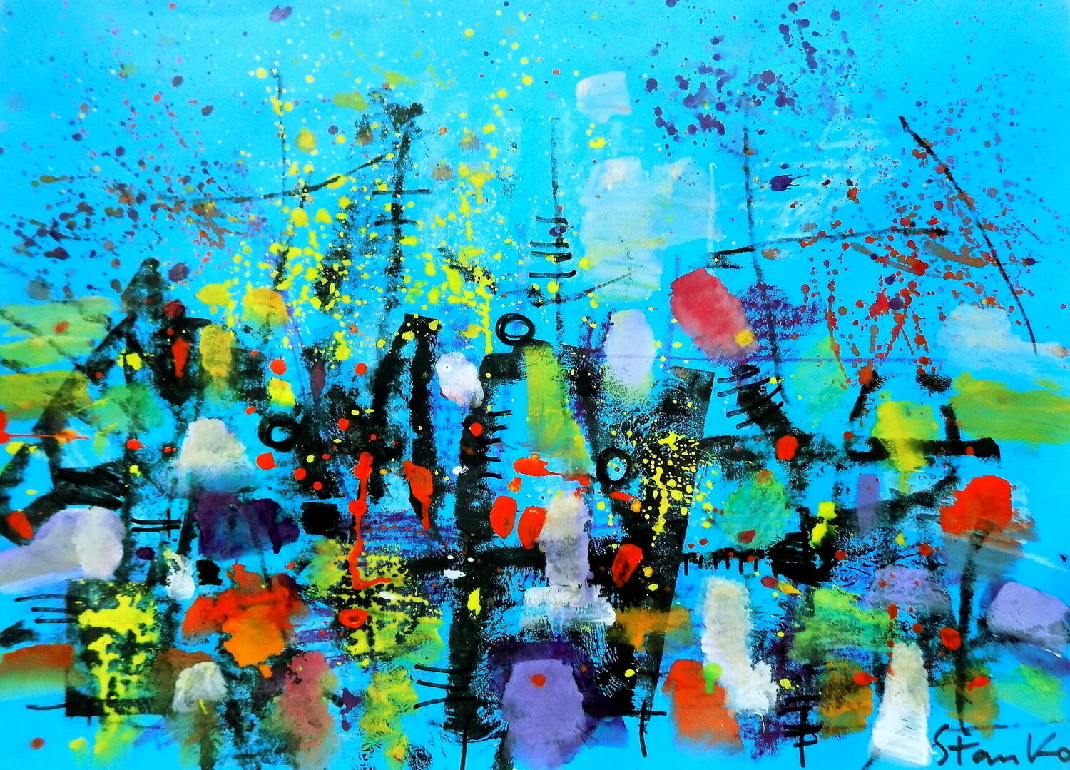 Landscaping on Jazz-LIX Stanislav Bojankov Original painting for sale
