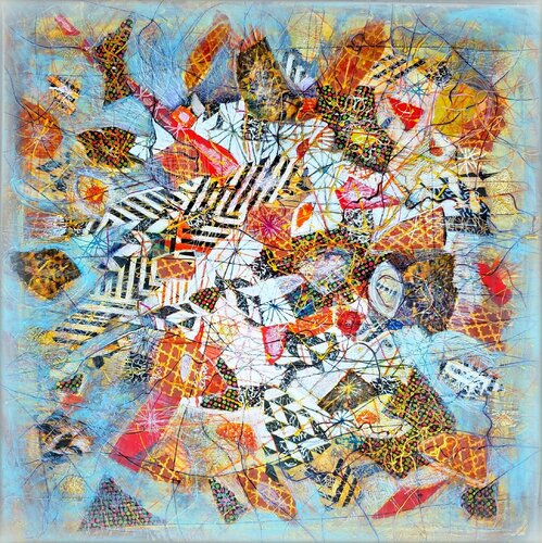 GLÜCKLICHES CHAOS von Eva Dahn Rubin, Malerei kaufen auf Singulart