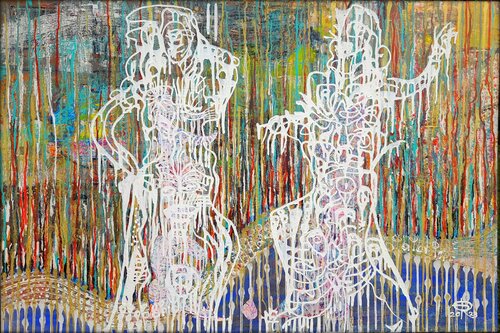 DANCING IN THE RAIN von Eva Dahn Rubin, Malerei kaufen auf Singulart