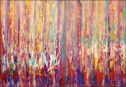 MOVING SILENCE XIX   Diptychon INNERE FLAMME von Eva Dahn Rubin, Malerei kaufen auf Singulart