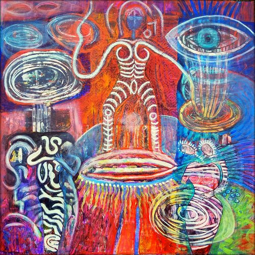 WILD UND WEIBLICH van Eva Dahn Rubin, Schilderij te koop op Singulart