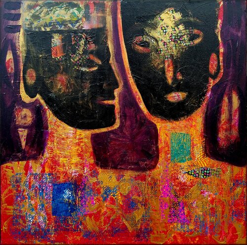 KÖNIGIN UND KÖNIG di Eva Dahn Rubin, Pittura in vendita su Singulart