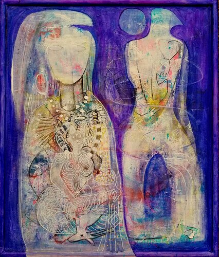 Beschützt und Begleitet van Eva Dahn Rubin, Schilderij te koop op Singulart