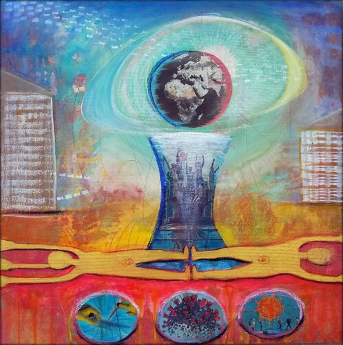 PANDEMIA van Eva Dahn Rubin, Schilderij te koop op Singulart