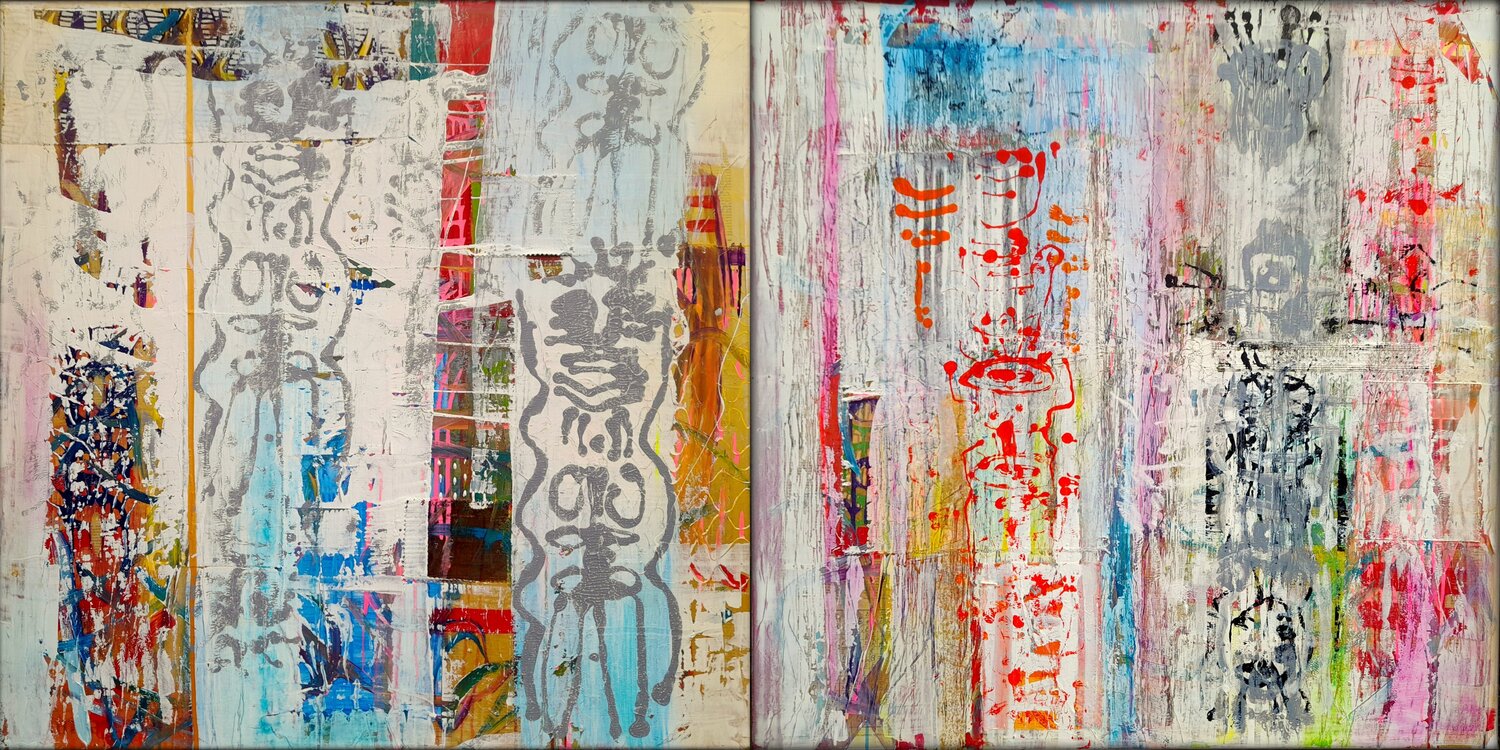 PATTERN-FREE I & II Diptychon Eva Dahn Rubin