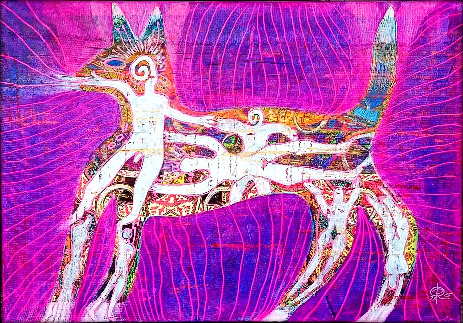 EIN GLÜCKLICHER HUND - UN CANE FELICE Eva Dahn Rubin Originalgemälde zu verkaufen