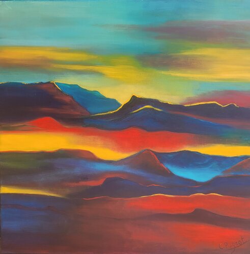 Vagues colorées by Catherine Pugeat, Painting for Sale on Singulart