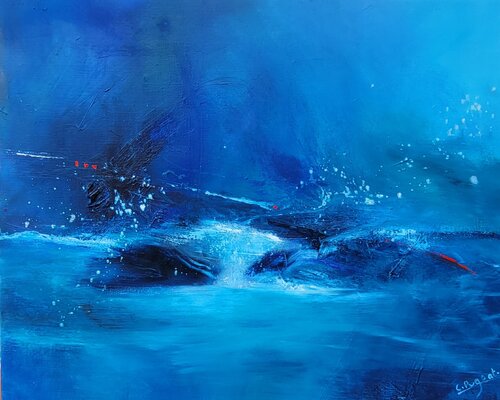 Passion bleu di Catherine Pugeat, Pittura in vendita su Singulart