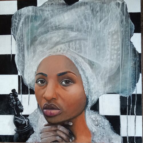 “Pluriboll” Regina di scacchi guarda Regina d'Africa von Barbara Berardicurti, Malerei kaufen auf Singulart