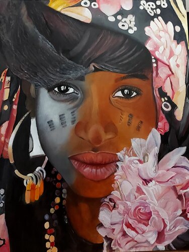 Aisha "Fiore di primavera" von Barbara Berardicurti, Malerei kaufen auf Singulart