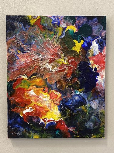 【F6号】2000Hz、真夏の夢 油絵 原画 oil paintingブルー 夢 by Hirono Nakamura (2022) : Painting Acrylic on Wood