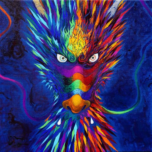 正眼乃龍〜Front facing dragon〜 di Hirono Nakamura, Pittura in vendita su Singulart