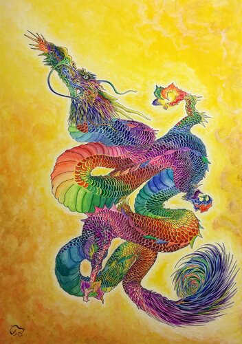 上昇氣龍 van Hirono Nakamura, Werk op papier te koop op Singulart