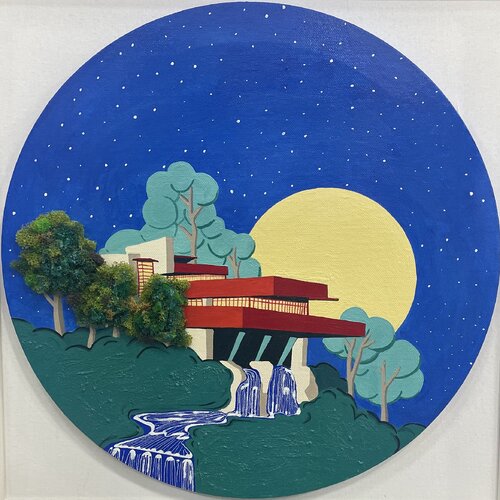 Architecture praise_Frank Lloyd Wright_Fallingwater by ransoo kim, 絵画 for Sale on Singulart