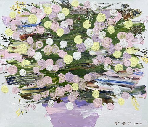 Rose in Life di Joong-hyun Park, Pittura in vendita su Singulart
