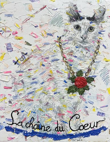 La chaîne du cœur. The Chain of Love (feat. Hip-hop Cat) di Joong-hyun Park, Pittura in vendita su Singulart