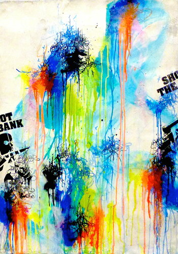 Tagadabstract X Shoot The Bank by Jp Malot, Work on Paper for Sale on Singulart