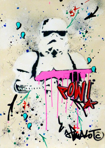 TROOPER  PINK Original Stencil 2019 van Jp Malot, Werk op papier te koop op Singulart