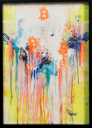 BITCOIN ON ABSTRACT 2021 by Jp Malot, Work on Paper for Sale on Singulart
