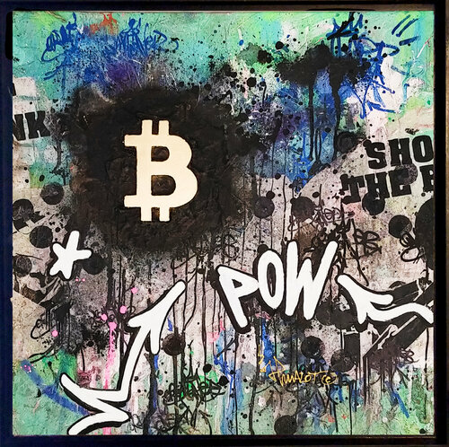 Bitcoin on Shoot The Bank adn Dot, Dot, Dot,.... by Jp Malot, Painting for Sale on Singulart