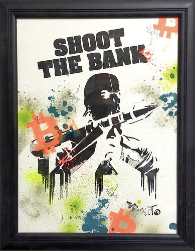 SHOOT THE BANK van Jp Malot, Schilderij te koop op Singulart