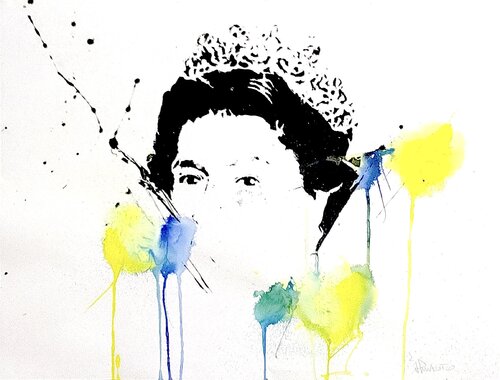 UK QUEEN ELIZABETH by Jp Malot, Work on Paper for Sale on Singulart