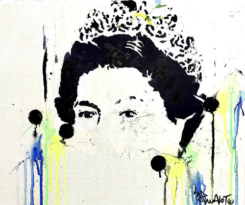 QUEEN UK  4/4 on canvas by Jp Malot, Painting for Sale on Singulart
