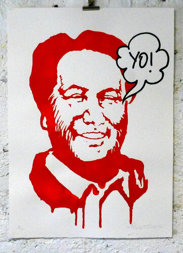 'YO! Mao'.  Sérigraphie 20 ex. Signé numéroté. van Jp Malot, Werk op papier te koop op Singulart