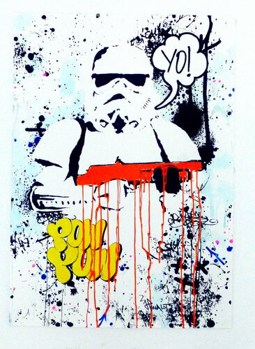 YO! Stormtrooper. (Edition Orange handfinished Signed by Jp Malot, Print for Sale on Singulart