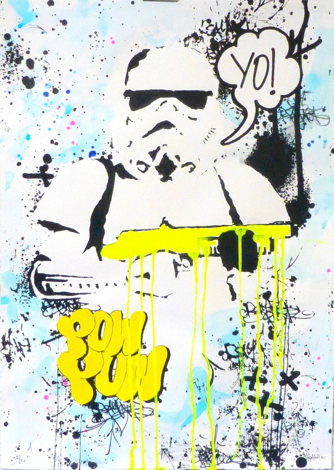 STORMTROOPER YELLOW EDITION HAND PAINTED, SIGNED. Jp Malot