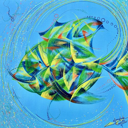 Poisson péï di Sandrine Langlade, Pittura in vendita su Singulart