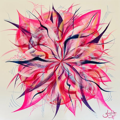 Rose péi by Sandrine Langlade, 油畫 for Sale on Singulart