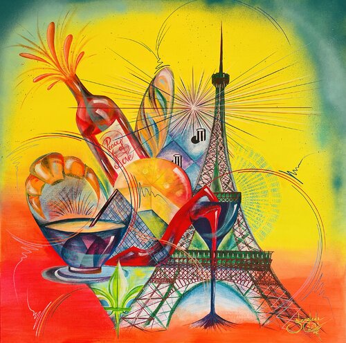 Paris by Sandrine Langlade, 油畫 for Sale on Singulart