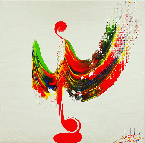 Twirling Red by Sandrine Langlade, 油畫 for Sale on Singulart