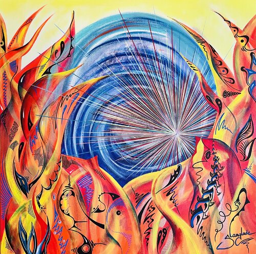 Composition ardente by Sandrine Langlade, 油畫 for Sale on Singulart