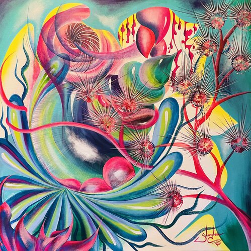 Nature Beats by Sandrine Langlade, 油畫 for Sale on Singulart