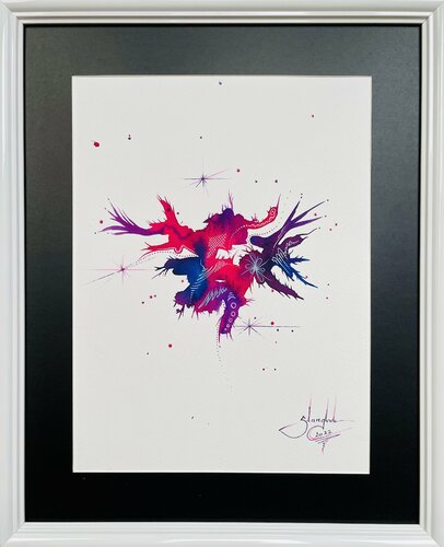 Lightning Roots 2 (griffe du diable et azalée) by Sandrine Langlade, 종이 for Sale on Singulart