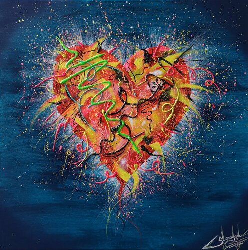 Sparkling Heart di Sandrine Langlade, Pittura in vendita su Singulart