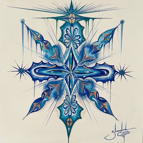 Starlight Meditations - Blue di Sandrine Langlade, Pittura in vendita su Singulart