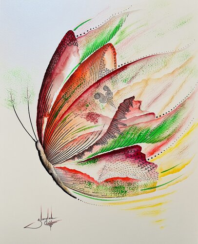 Garbato (papillon) di Sandrine Langlade, Pittura in vendita su Singulart